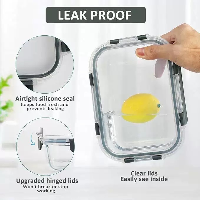 10-Pack Glass Food Storage Container Set BPA Free 4