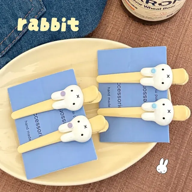 Cute Bunny Fringe Hair Clips Duckbill 2