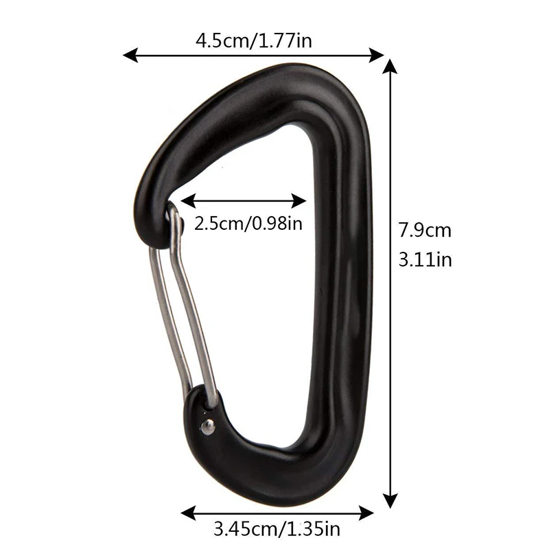 Small D-Shape Climbing Carabiner, 12 KN 2