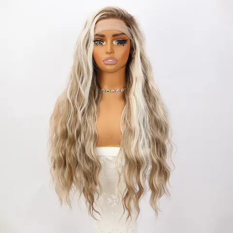 Brown Blonde Mixed High-gloss Lace Front T Part