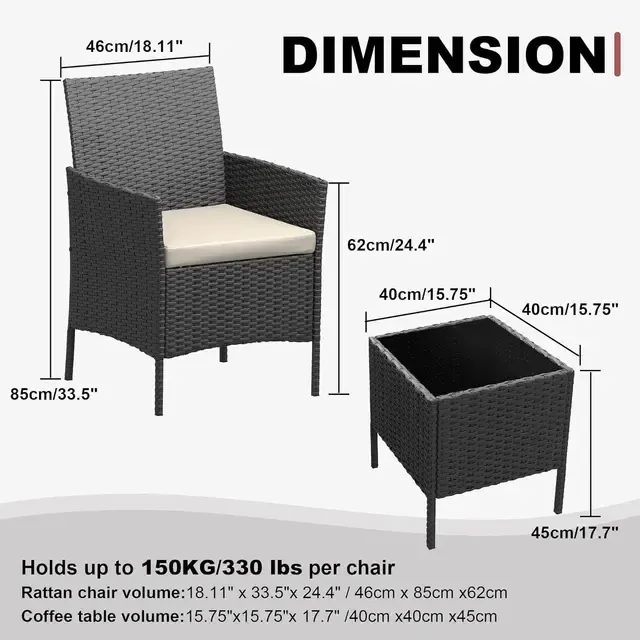 Rattan Bistro Set 2