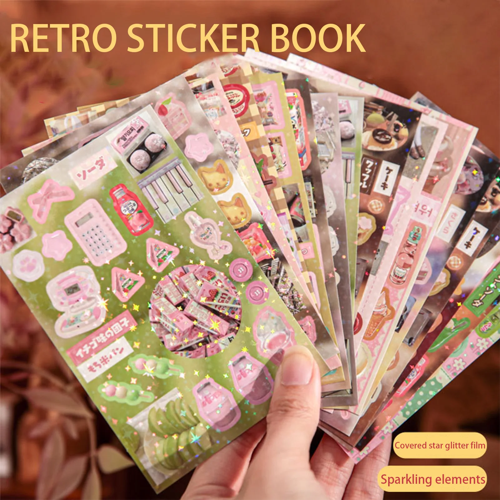 Retro-Café Scrapbook-Papieraufkleber