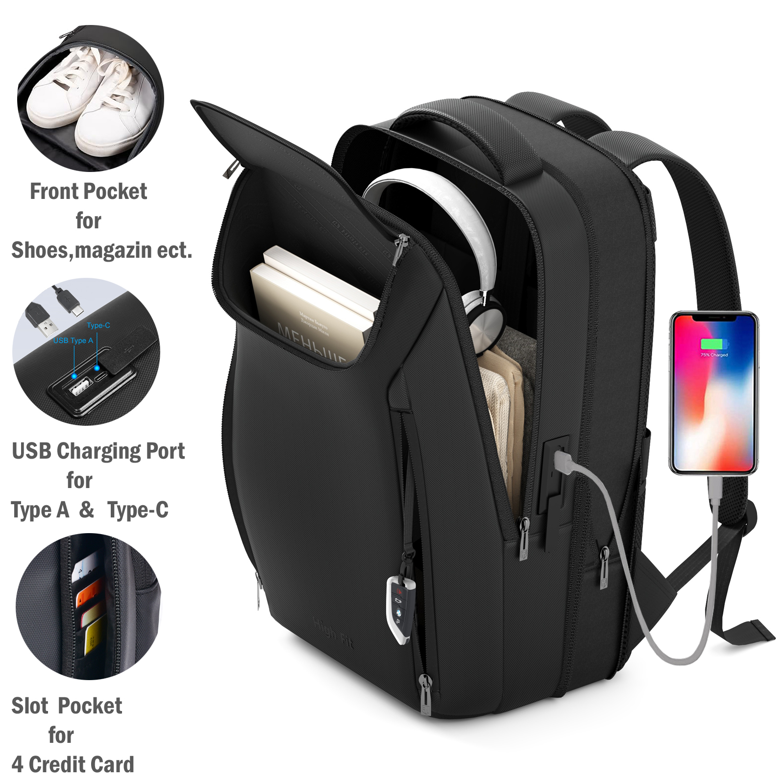 Large Waterproof Nylon Laptop Backpack 4