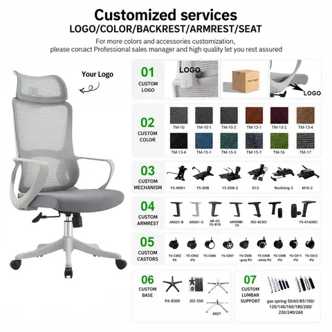 Ergonomic Office Chair with Headrest and Mesh
