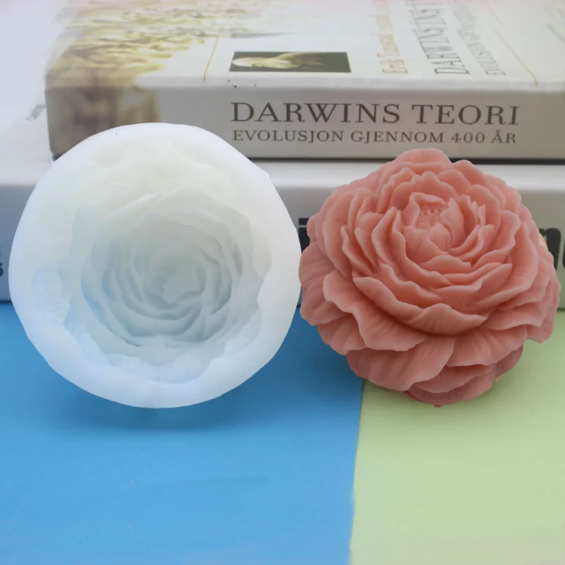 Große Pfingstrose Blume Silikon Kerze Form Diy Handgemachte