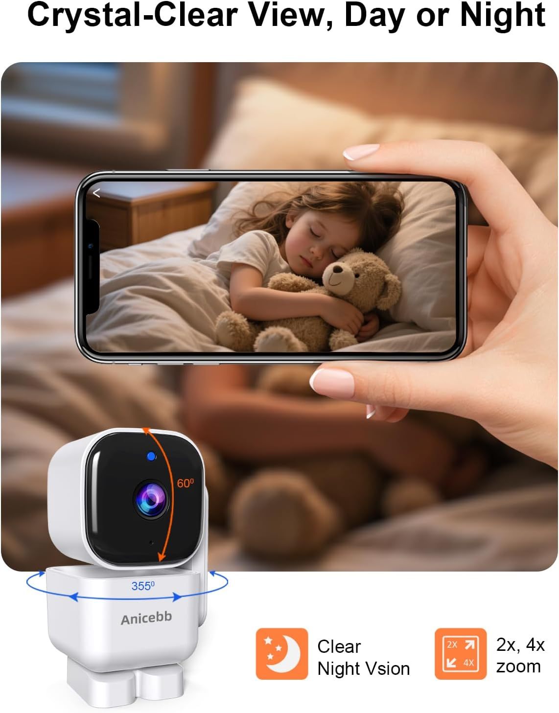Smart Baby Monitor 5-Inch Display Pan-Tilt Camera 4