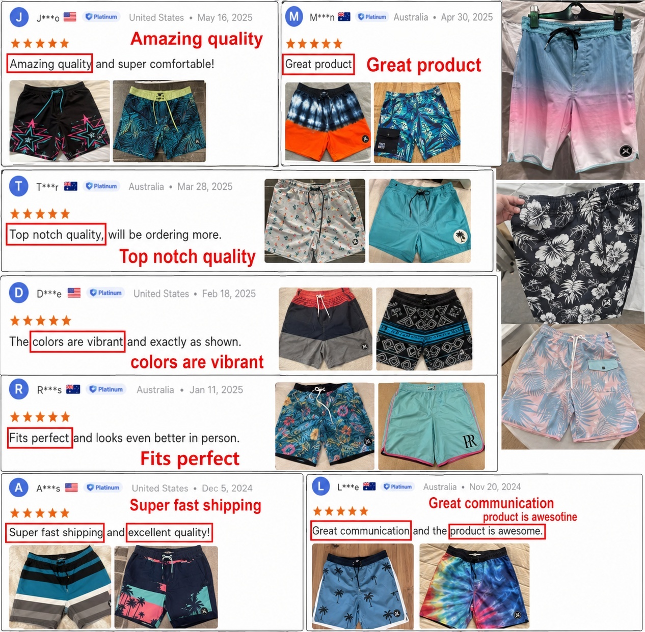 Printed Men's Polyester Nylon Board Shorts 3