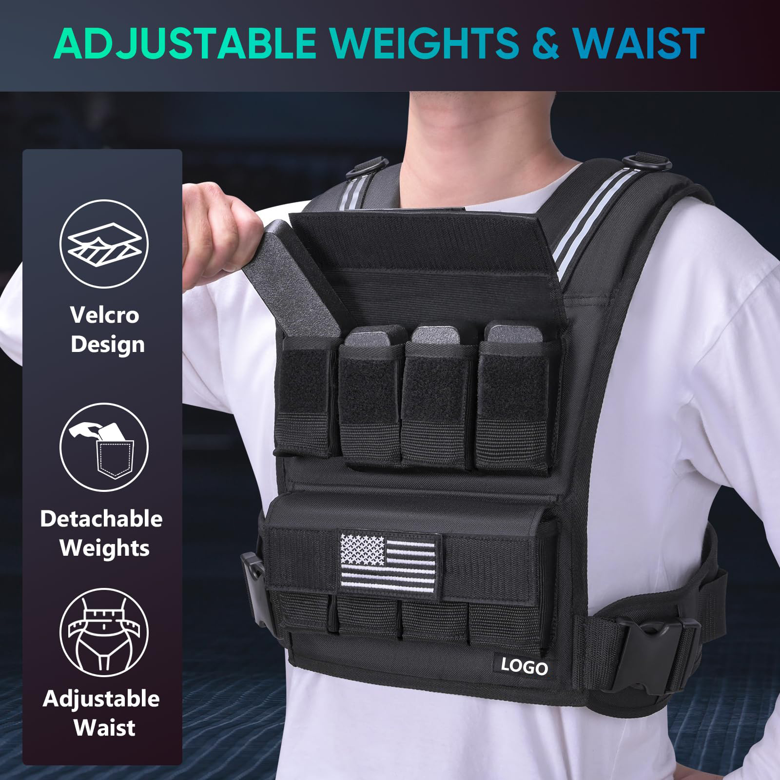 Adjustable Weighted Vest Men Workout With Iron Weights 3