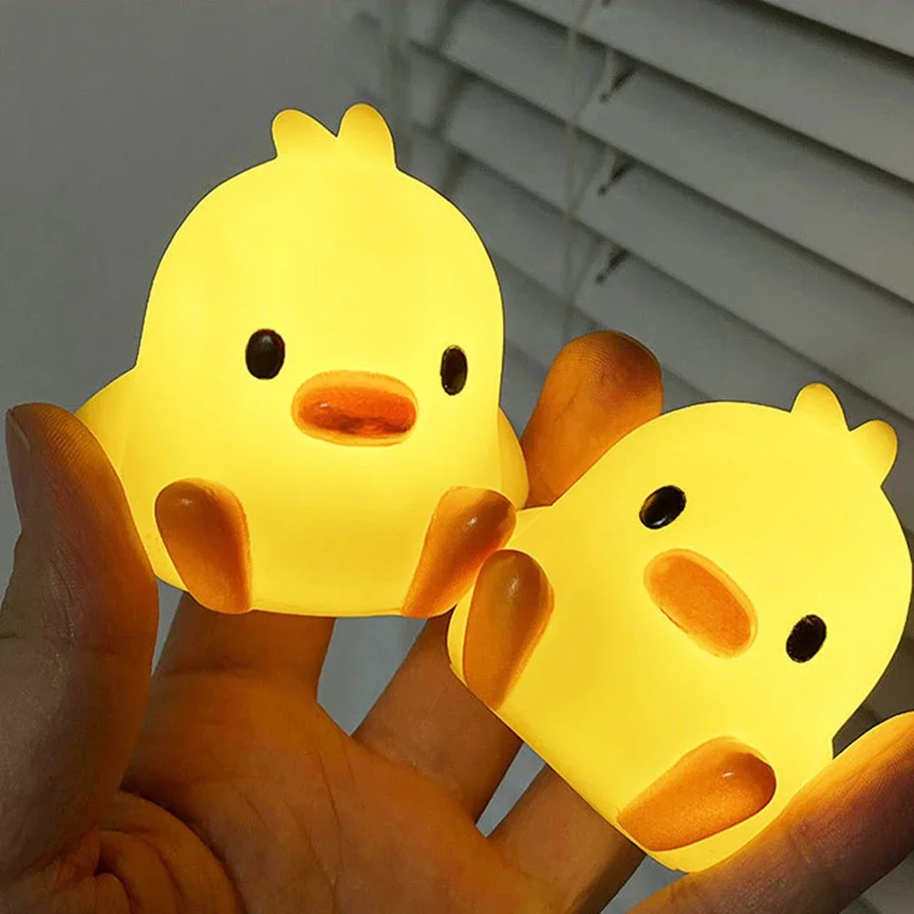 Niedliche Enten-Nachtlampen Tier-Nachtlichter Desktop-Ornament Dekorative Tischleuchten für Schlafzimmer
