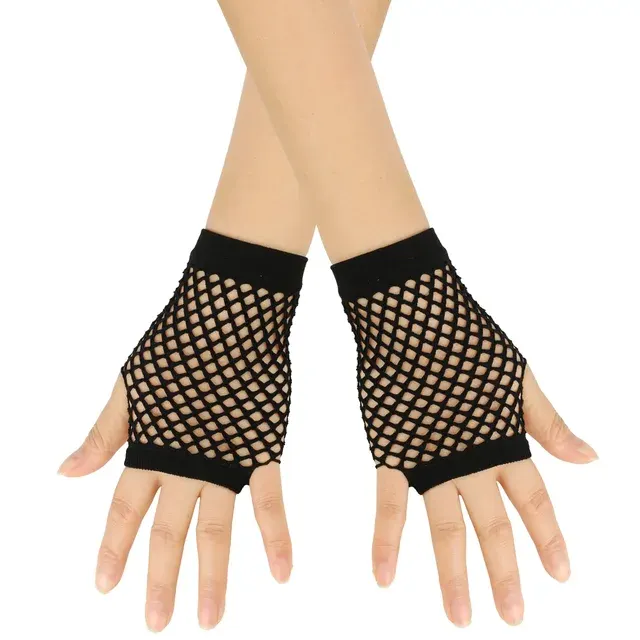 Short Fingerless Fishnet Gloves 4