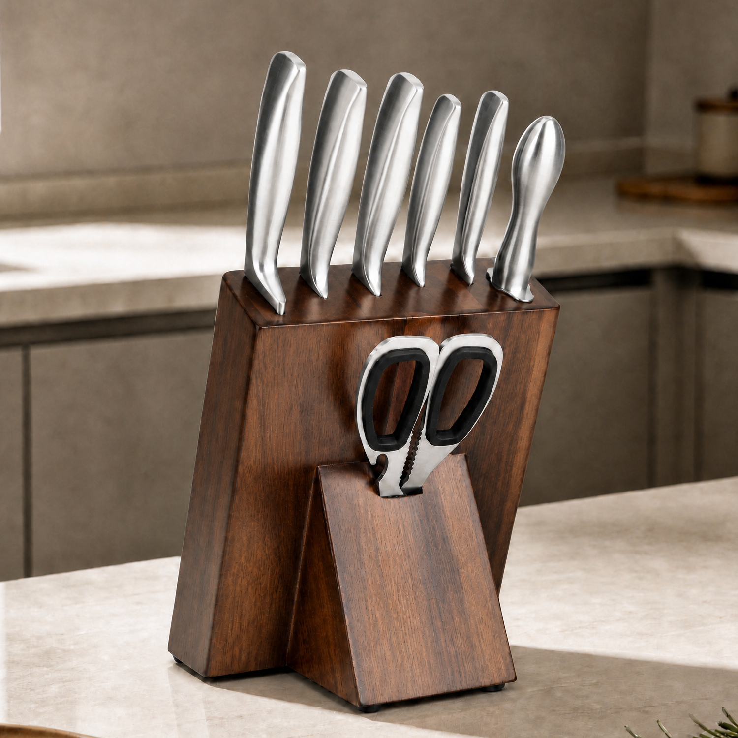 8-Piece Stainless Steel Knife Set Stand