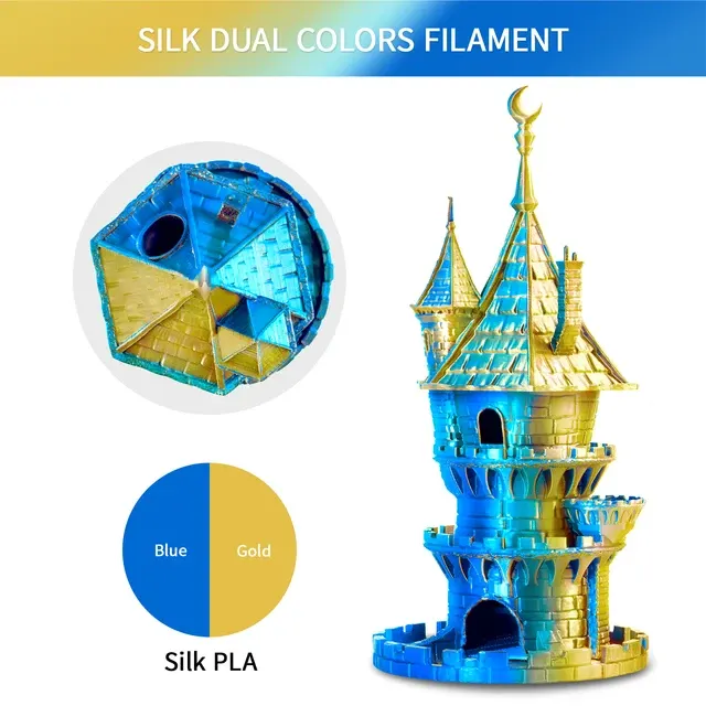 Silk-Finish Dual-Color PLA Filament 1.75 mm 2