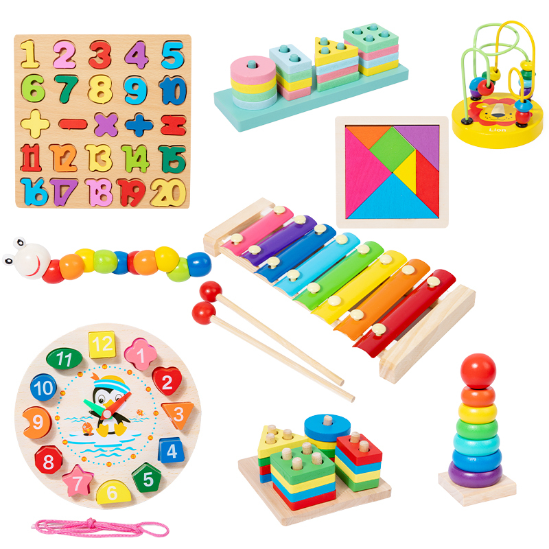 Wooden Montessori Busy Board with Xylophone 3