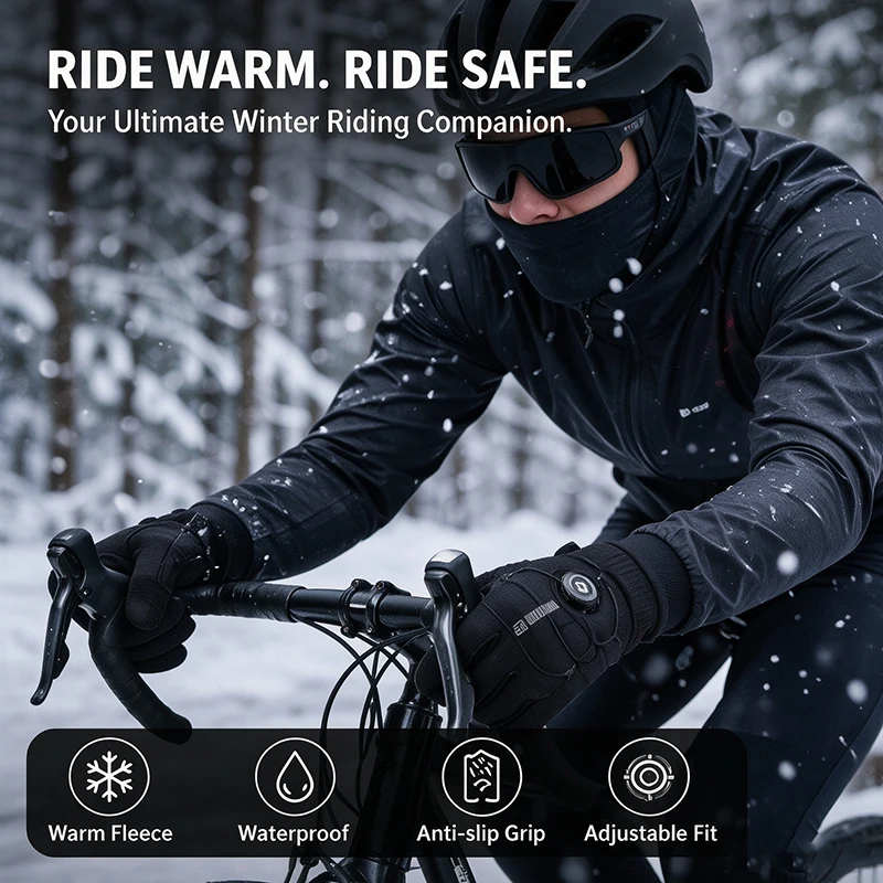 Fleece-Lined Winter Cycling Gloves 4