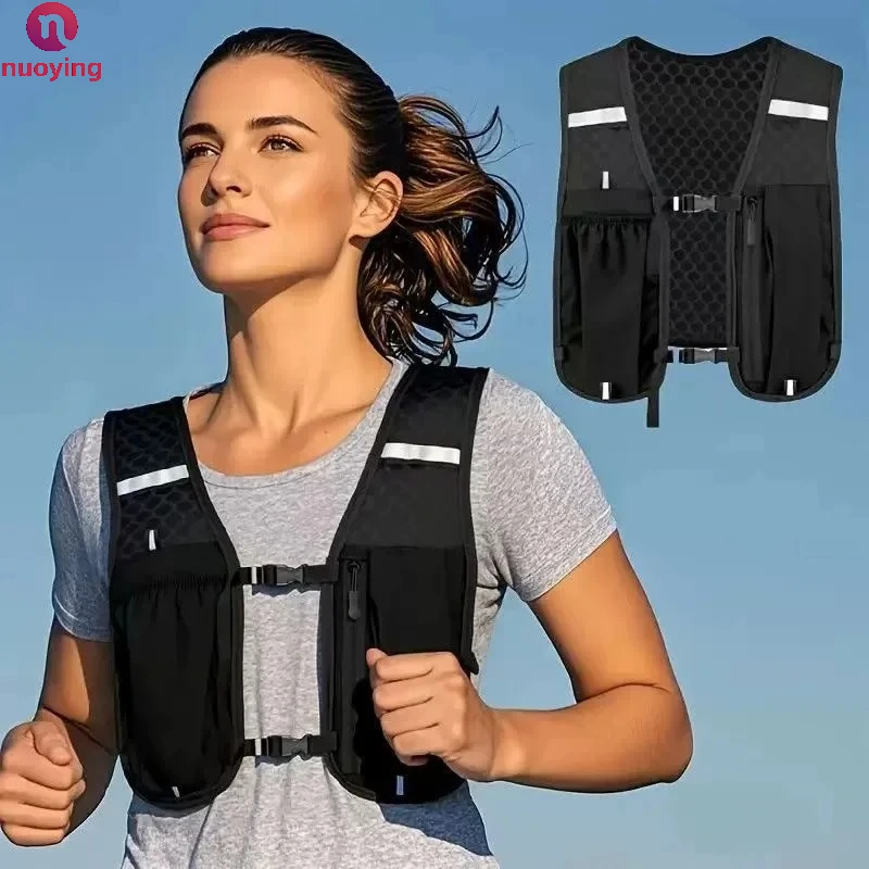 Leichte Hydrationsweste Laufrucksack Wasserbrusttasche mit Handyfach für Wandern 4