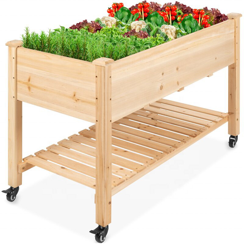 Outdoor Home Use Wooden Raised Garden Bed Planter