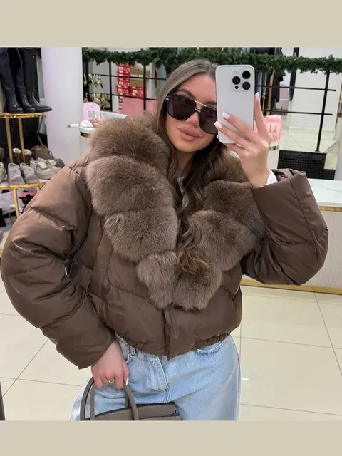Women's Jacket with Faux Fur Collar 1