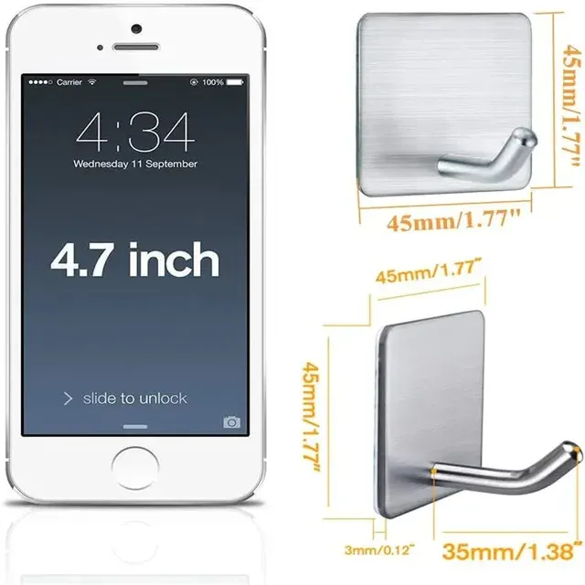 4-Piece Stainless Steel Wall Hooks 2
