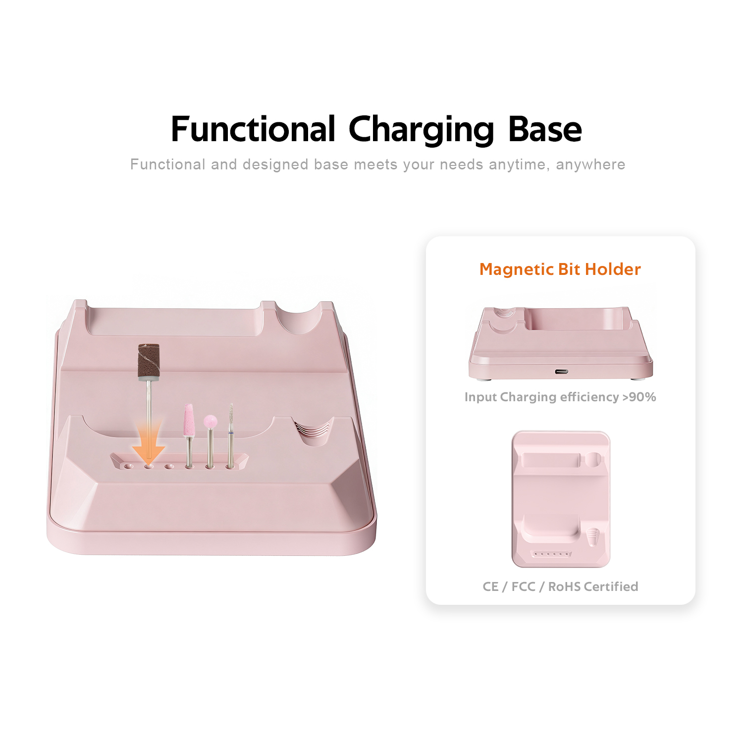 Bürstenlose Nagelfräse aus Edelstahl, USB-C 3