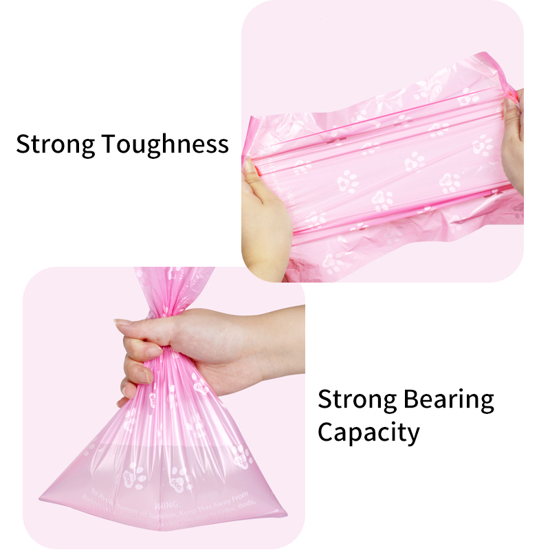Pink Scented Compostable Dog Poop Bag Roll 3