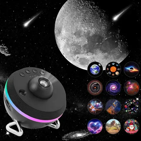 Ausyle Galaxy Meteor Projektor Nachtlichtlampe 360 ° Rotierender