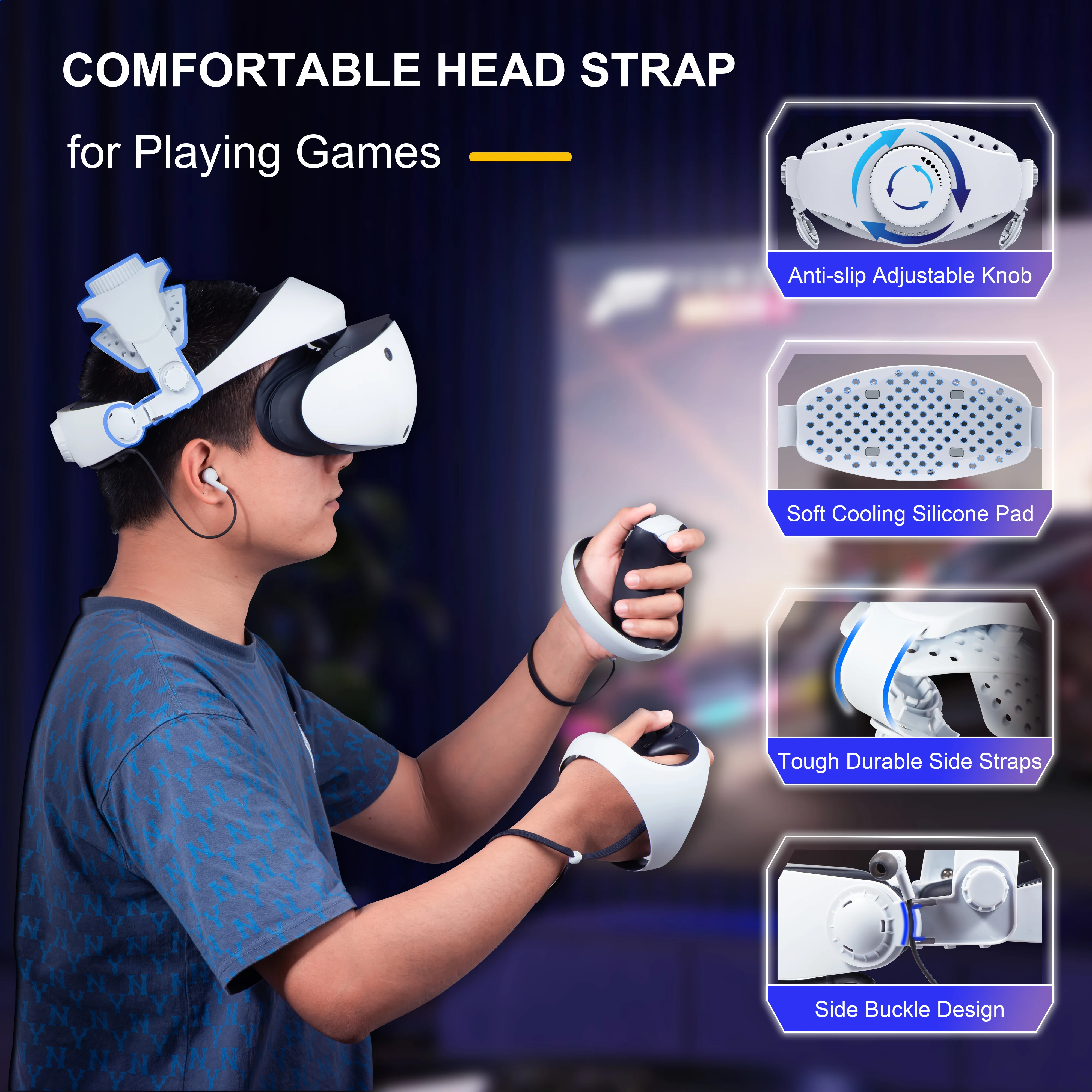 DEVASO Verstellbarer Kopfgurt für PlayStation VR2 Verbesserte Unterstützung 2