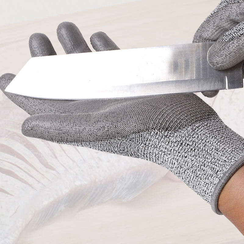 HPPE PU Coated Anti-Cut Work Safety Gloves ANSI 4
