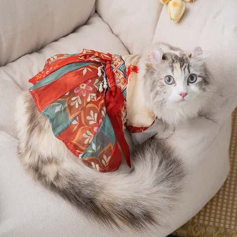 Cat Skirt Princess Style Pet Hanfu Anti Hair