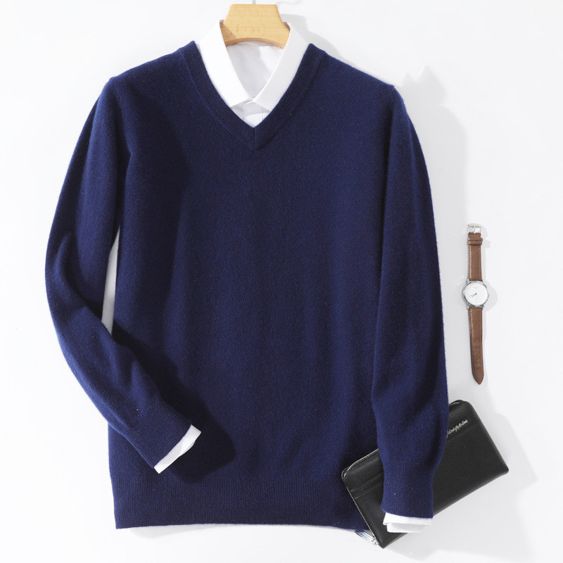 Round Neck Pure Wool Padded Pullover Sweater