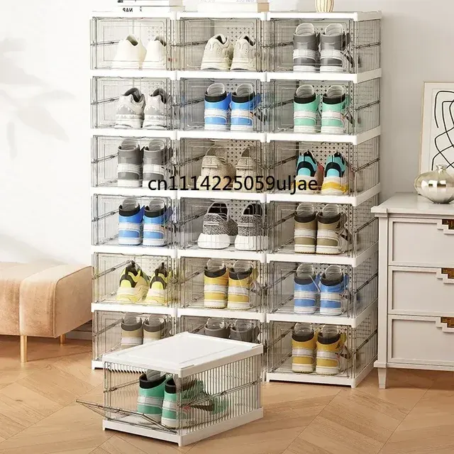 Foldable 6-Tier Clear Plastic Sneaker Organizer 4