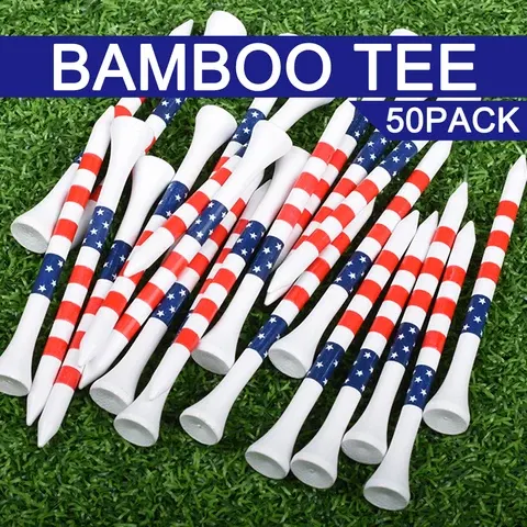 50 Stück Golf-Tees im Amerikanischen Flaggen-Stil aus Robustem