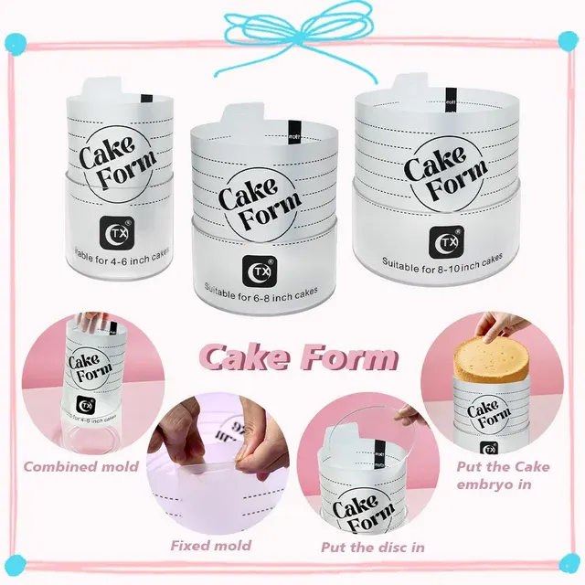 Adjustable Round Acrylic Cake Ring 15 to 25 cm 4