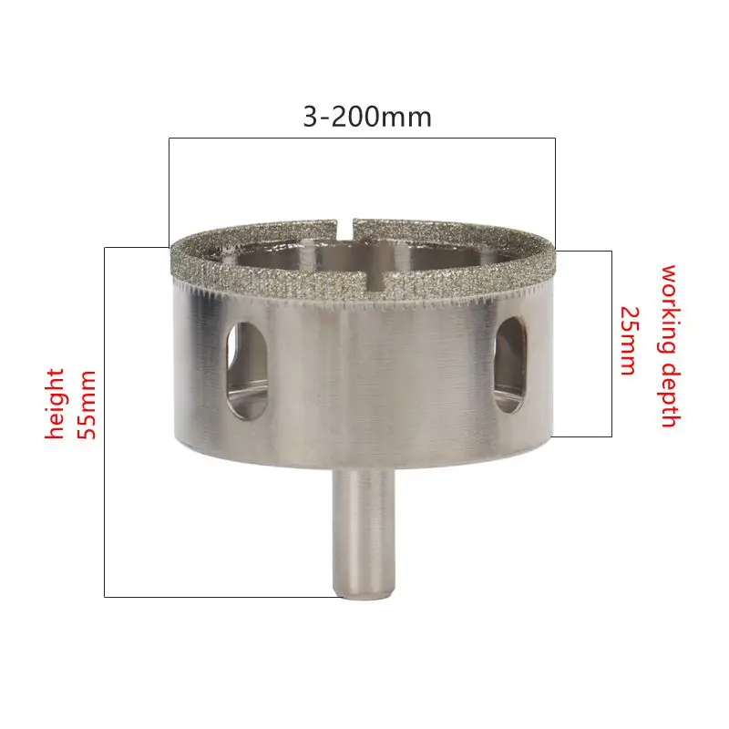 3–200 mm Lochsäge mit Rundem Schaft Diamantbeschichteter Kernbohrer 3