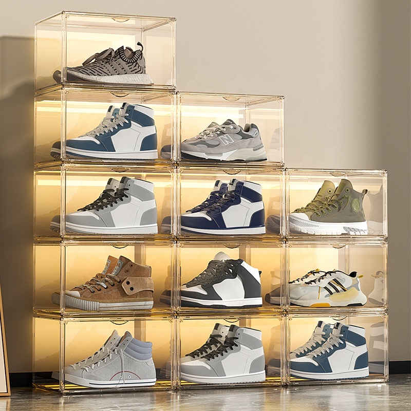Transparente Magnet-Schuhboxen, stapelbar
