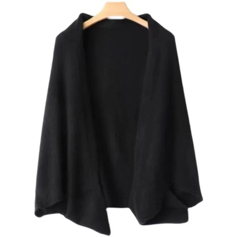 100 % Wolle Damen-Strickschal Weich Warm Strickwaren Strickjacke 2
