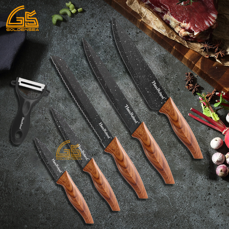 Knife Block Set with Solid Wood Handles 3