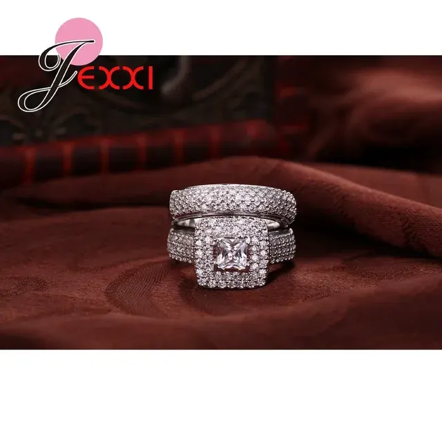 Silver Wedding Band Set 4
