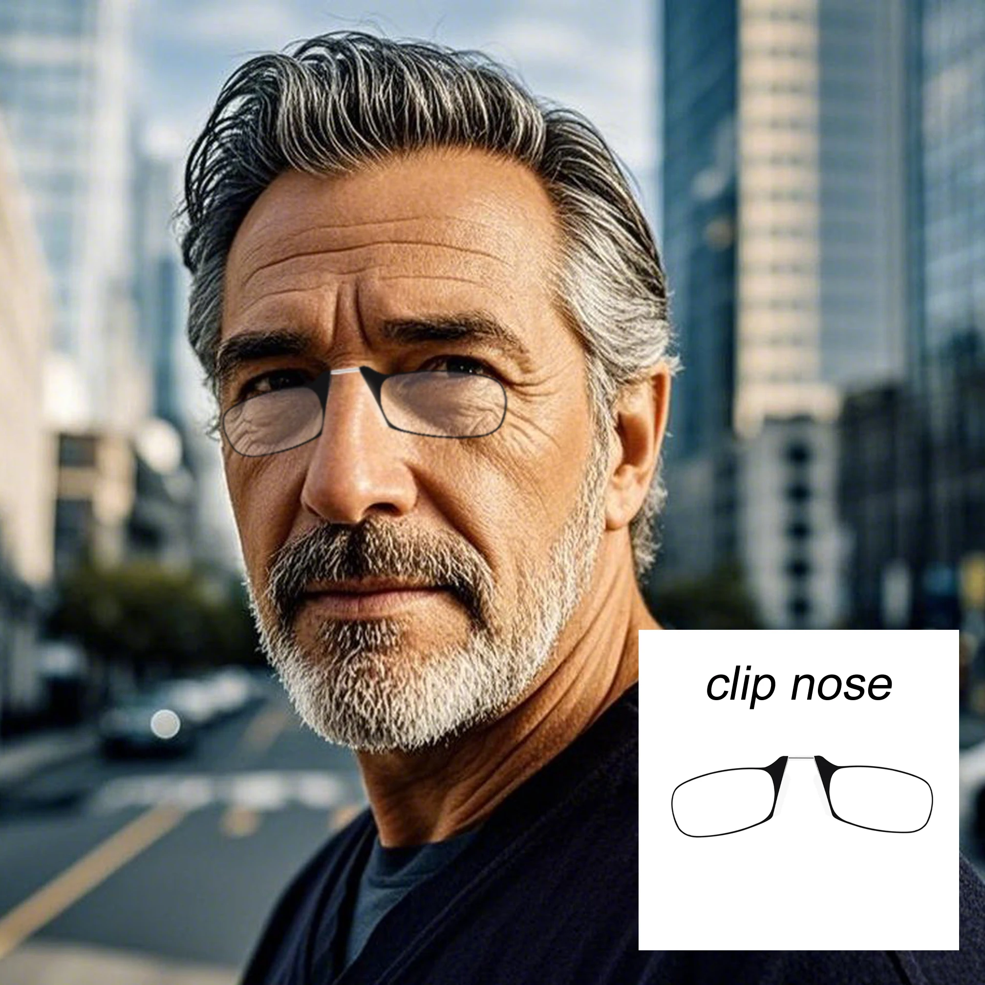 Transparent Nose Clip Reading Glasses with Case 3