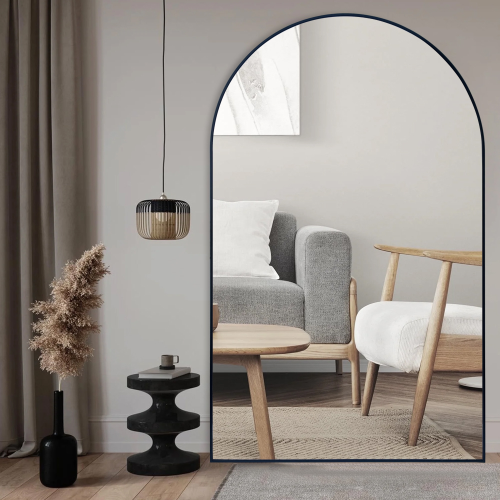Large Aluminum Arch Floor Mirror 2