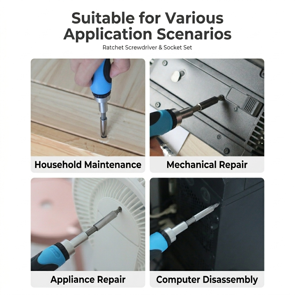 34-Piece Ratchet Screwdriver Set with Bits 2