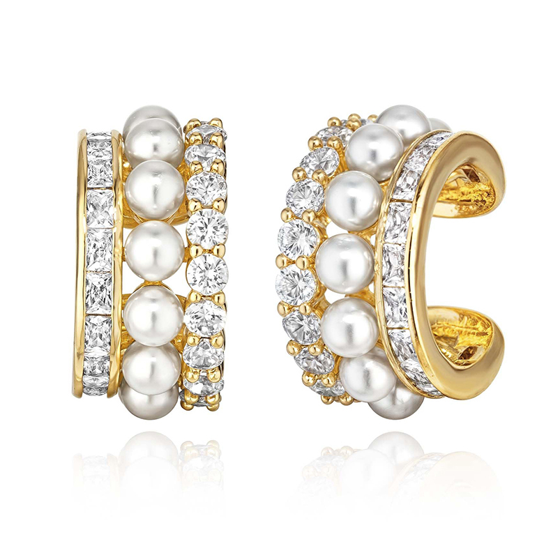 925 Silver Ear Cuff with Pearl