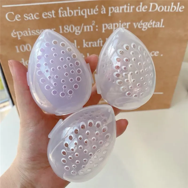Tragbare Leere Make-Up Schwamm Lagerung Box Kunststoff Eiförmigen 2