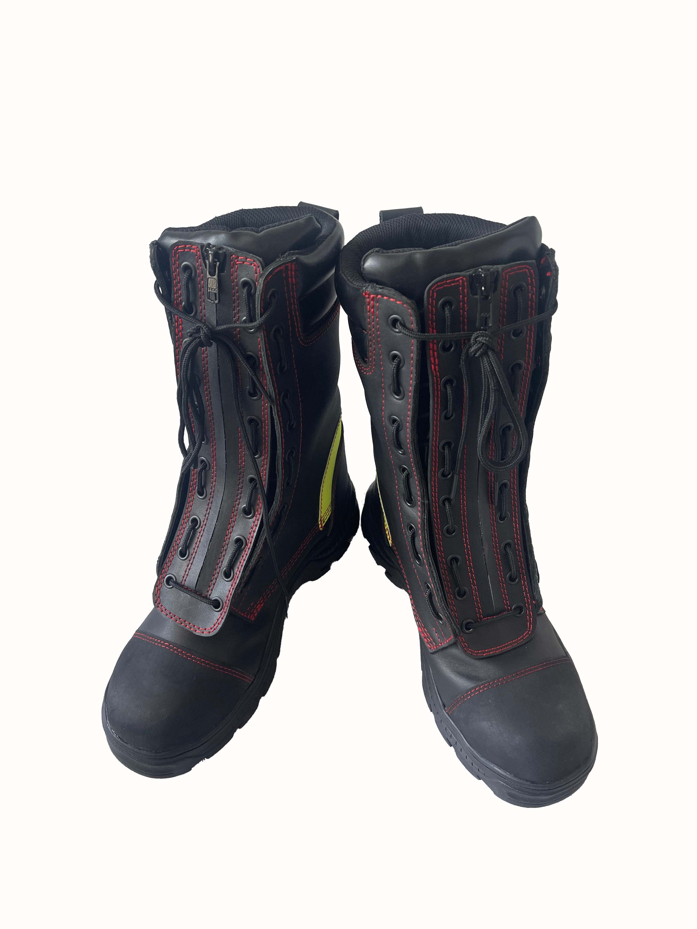 Ayonsafety Skid Resistant Firefighter Fire Boots With Steel 4