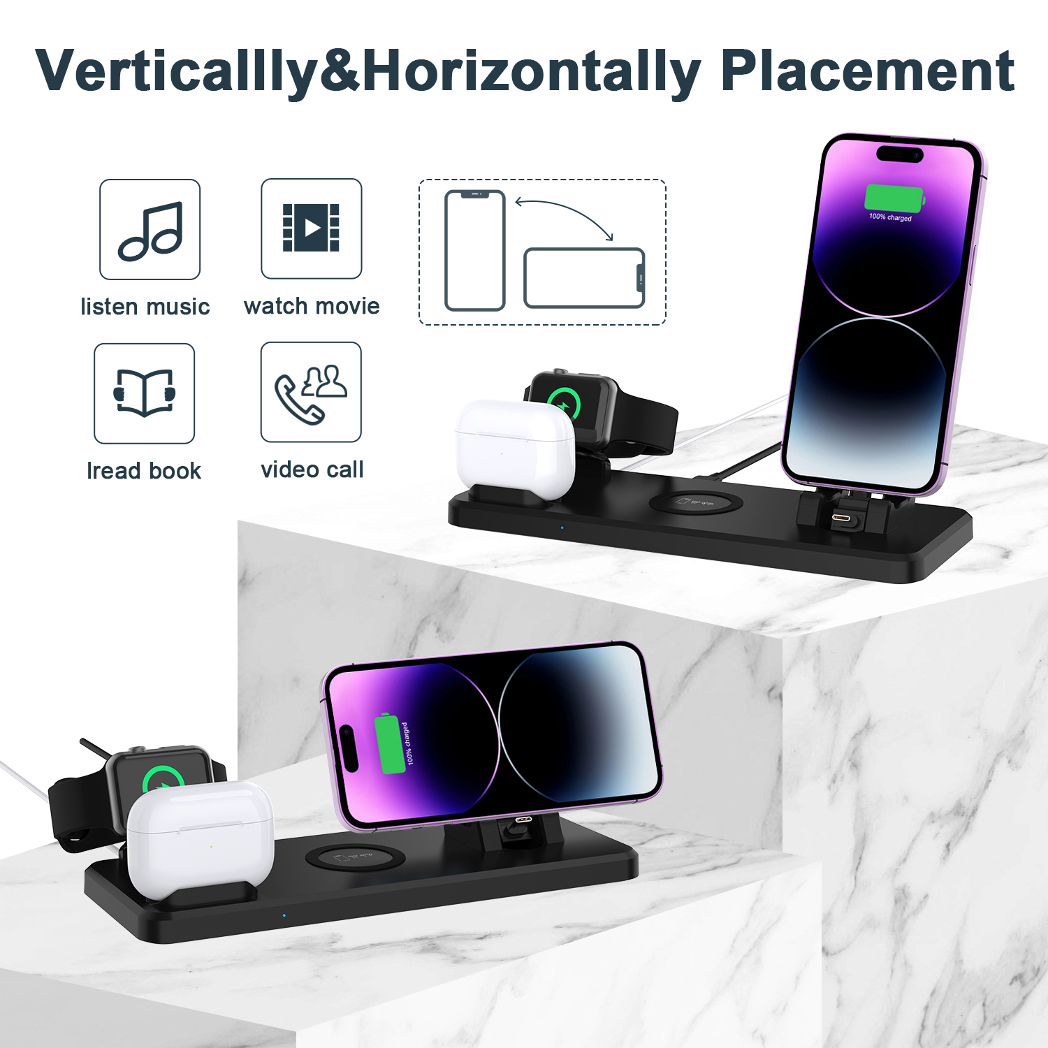 4 in 1 Wireless Charger 15W Fast Charging 3