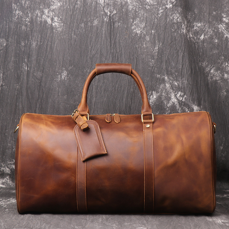 Waterproof Vintage Leather Travel Duffel Bag 3