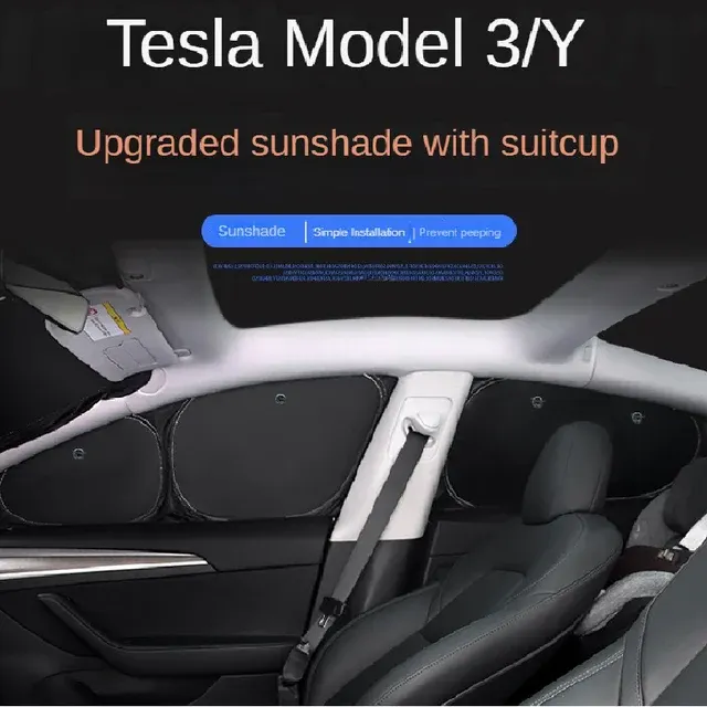 Tesla Model 3/Y Side Window Sunshade with Suction Cups 2