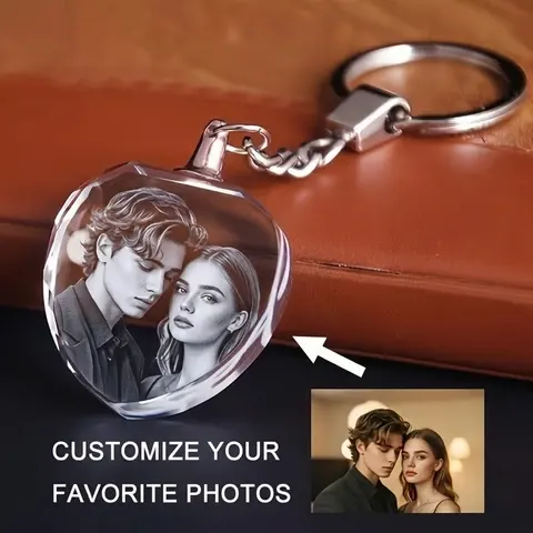 Heart-Shaped Faceted Crystal Keychain