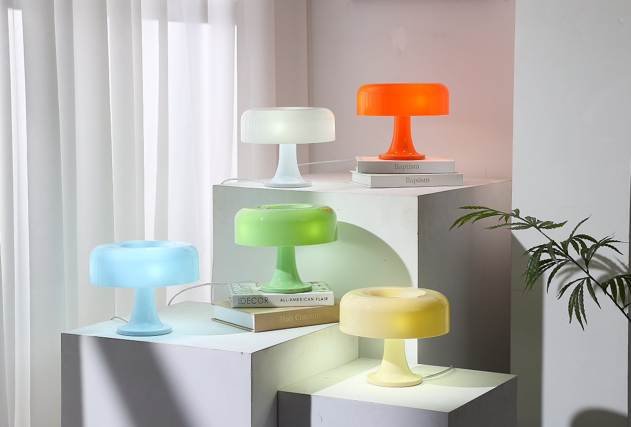 Dimmable Orange Mushroom Lamp, 3 Modes 3