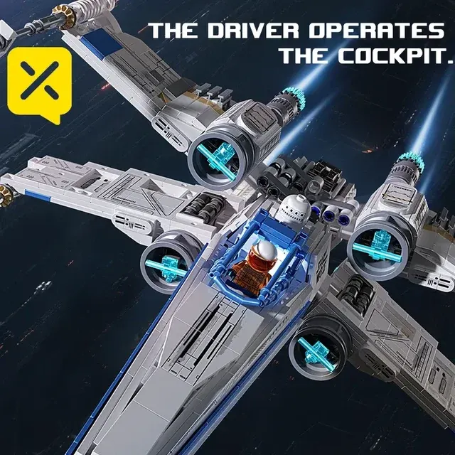 X-Wing Space Fighter Building Block Set with LED Lights 4