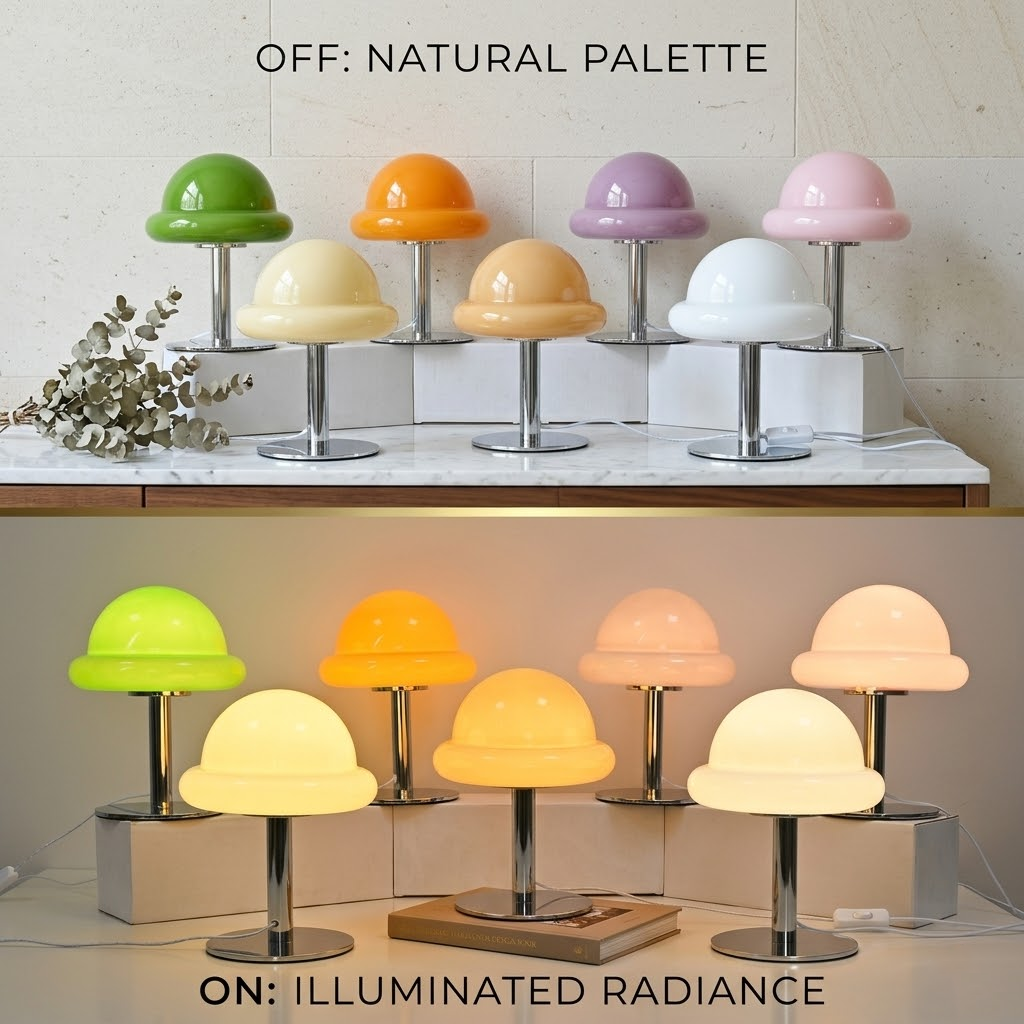 Rechargeable Retro Mushroom Bedside Lamp 2